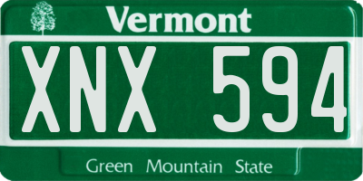 VT license plate XNX594