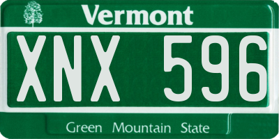 VT license plate XNX596