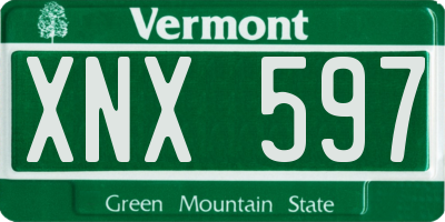 VT license plate XNX597
