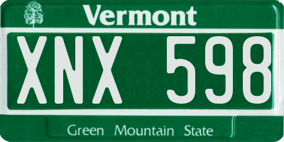 VT license plate XNX598