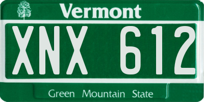 VT license plate XNX612