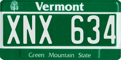 VT license plate XNX634