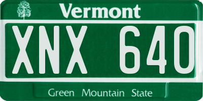 VT license plate XNX640