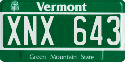 VT license plate XNX643