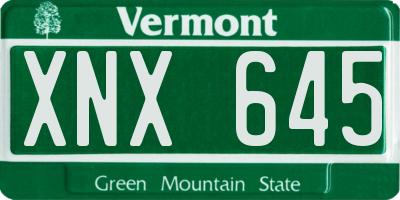 VT license plate XNX645