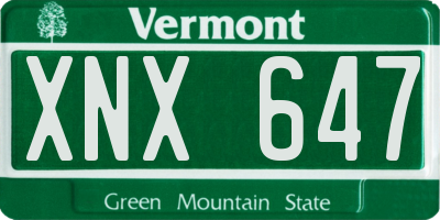 VT license plate XNX647