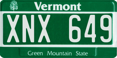 VT license plate XNX649