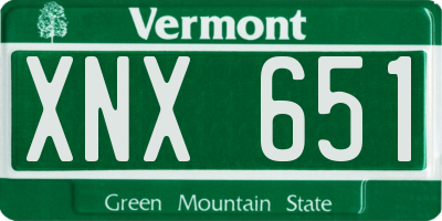 VT license plate XNX651