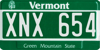 VT license plate XNX654