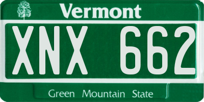 VT license plate XNX662