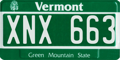 VT license plate XNX663