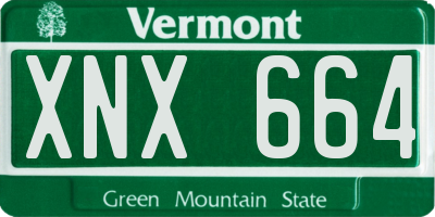 VT license plate XNX664