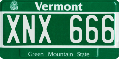 VT license plate XNX666