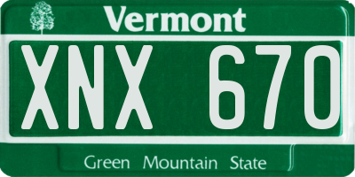 VT license plate XNX670