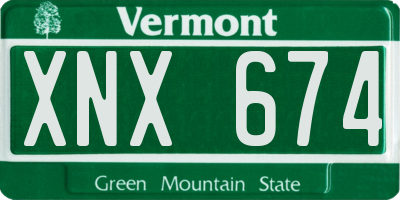 VT license plate XNX674