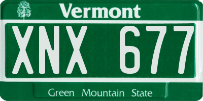 VT license plate XNX677