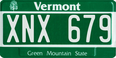 VT license plate XNX679