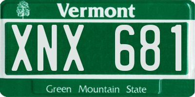 VT license plate XNX681