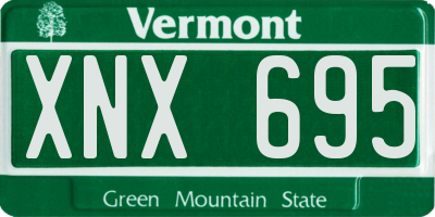 VT license plate XNX695