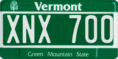 VT license plate XNX700
