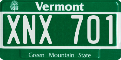 VT license plate XNX701