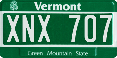 VT license plate XNX707