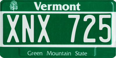 VT license plate XNX725