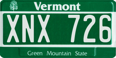 VT license plate XNX726