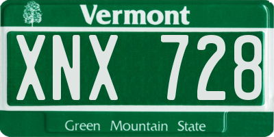VT license plate XNX728