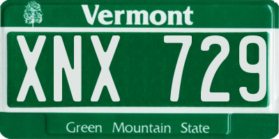 VT license plate XNX729