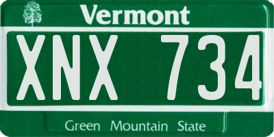 VT license plate XNX734