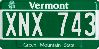 VT license plate XNX743