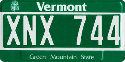 VT license plate XNX744