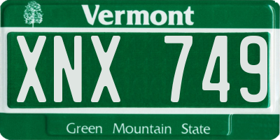 VT license plate XNX749