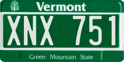 VT license plate XNX751