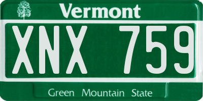 VT license plate XNX759