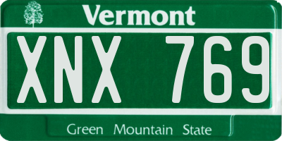 VT license plate XNX769