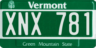 VT license plate XNX781