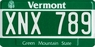 VT license plate XNX789