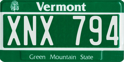 VT license plate XNX794