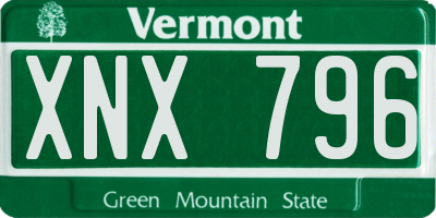 VT license plate XNX796
