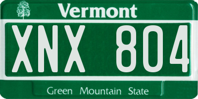 VT license plate XNX804