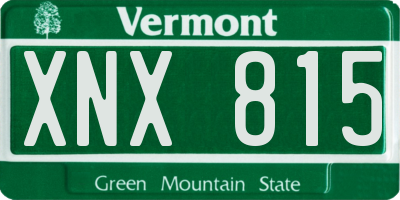 VT license plate XNX815