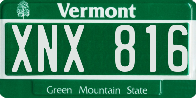 VT license plate XNX816