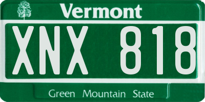 VT license plate XNX818