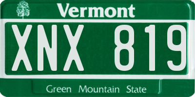 VT license plate XNX819