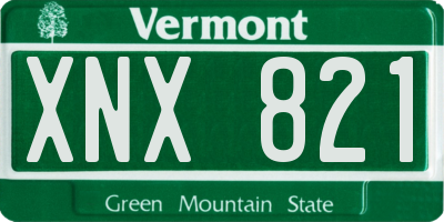 VT license plate XNX821