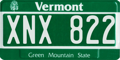 VT license plate XNX822