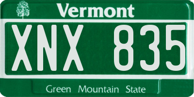 VT license plate XNX835