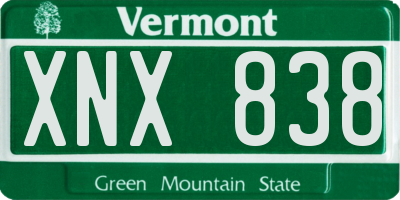 VT license plate XNX838